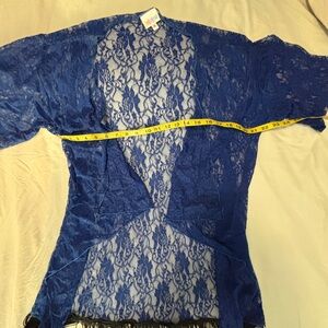 LuLaRoe Royal Blue Lace Open Cardigan